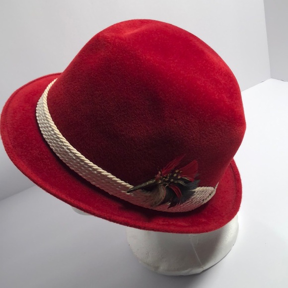 Men’s VTG Christmas Stetson Y2k derby feather hat